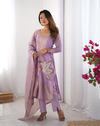 Women’s Lavender Chanderi Kurta Set – Regal Ethnic Wear for Festive & Traditional Occasions