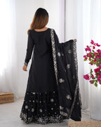 Women’s Black Georgette Kurta Set – Stylish & Elegant Ethnic Wear for Festive Occasions