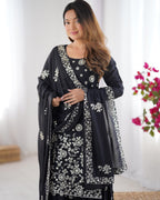 Women’s Black Georgette Kurta Set – Stylish & Elegant Ethnic Wear for Festive Occasions