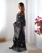Women’s Black Georgette Kurta Set – Stylish & Elegant Ethnic Wear for Festive Occasions