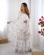 Women’s White Georgette Kurta Set – Stylish & Elegant Ethnic Wear for Festive Occasions