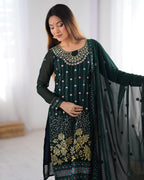 Women’s Teal Georgette Salwar Suit – Elegant Ethnic Wear for Festive & Party Occasions
