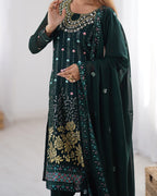 Women’s Teal Georgette Salwar Suit – Elegant Ethnic Wear for Festive & Party Occasions