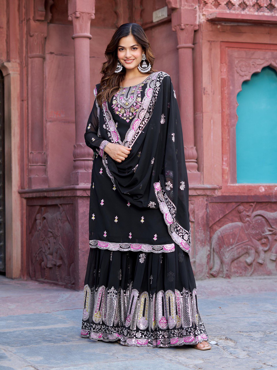 Women’s Black Georgette Salwar Suit – Graceful & Stylish Indian Attire