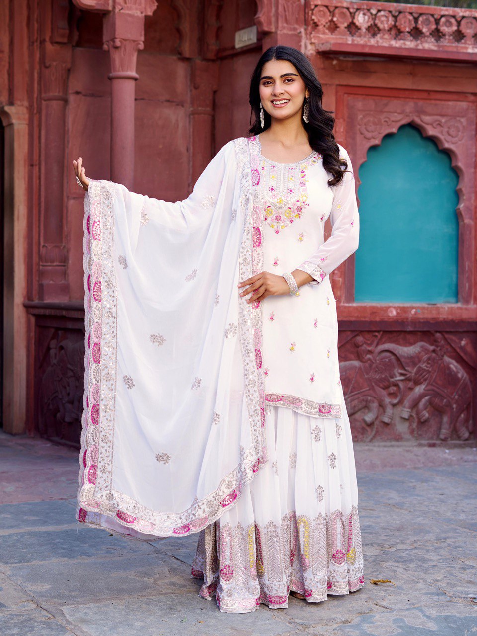 Women’s White Georgette Salwar Suit – Graceful & Stylish Indian Attire