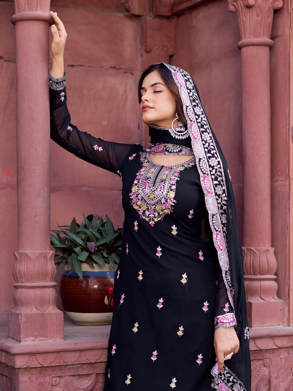 Women’s Black Georgette Salwar Suit – Graceful & Stylish Indian Attire
