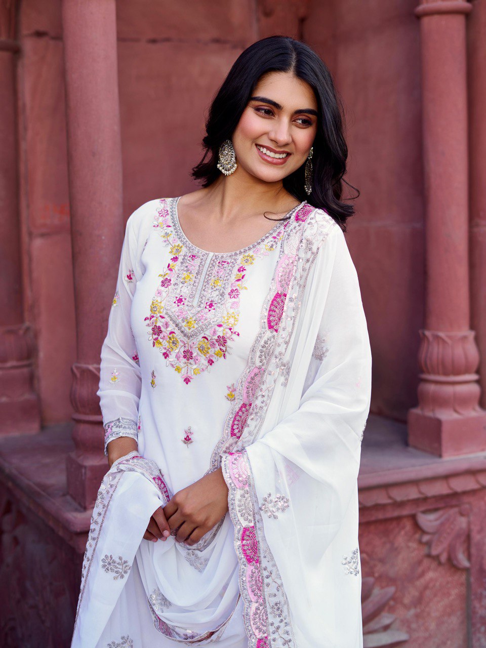 Women’s White Georgette Salwar Suit – Graceful & Stylish Indian Attire