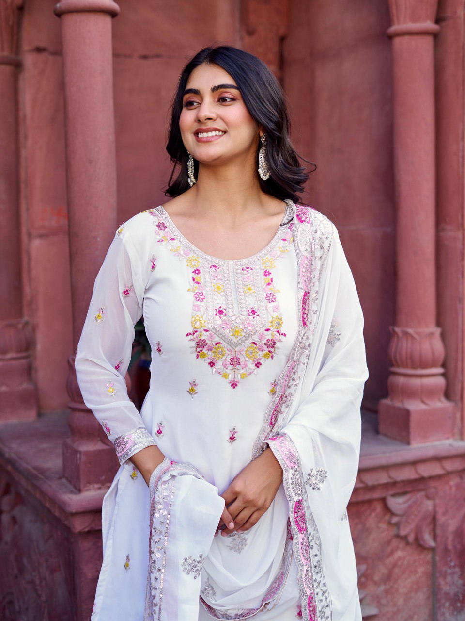 Women’s White Georgette Salwar Suit – Graceful & Stylish Indian Attire