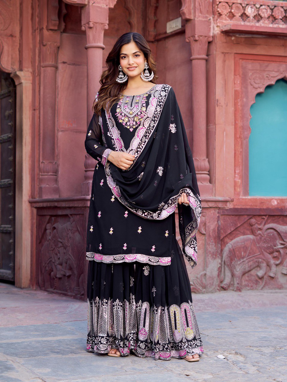 Women’s Black Georgette Salwar Suit – Graceful & Stylish Indian Attire