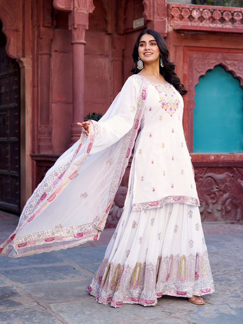 Women’s White Georgette Salwar Suit – Graceful & Stylish Indian Attire