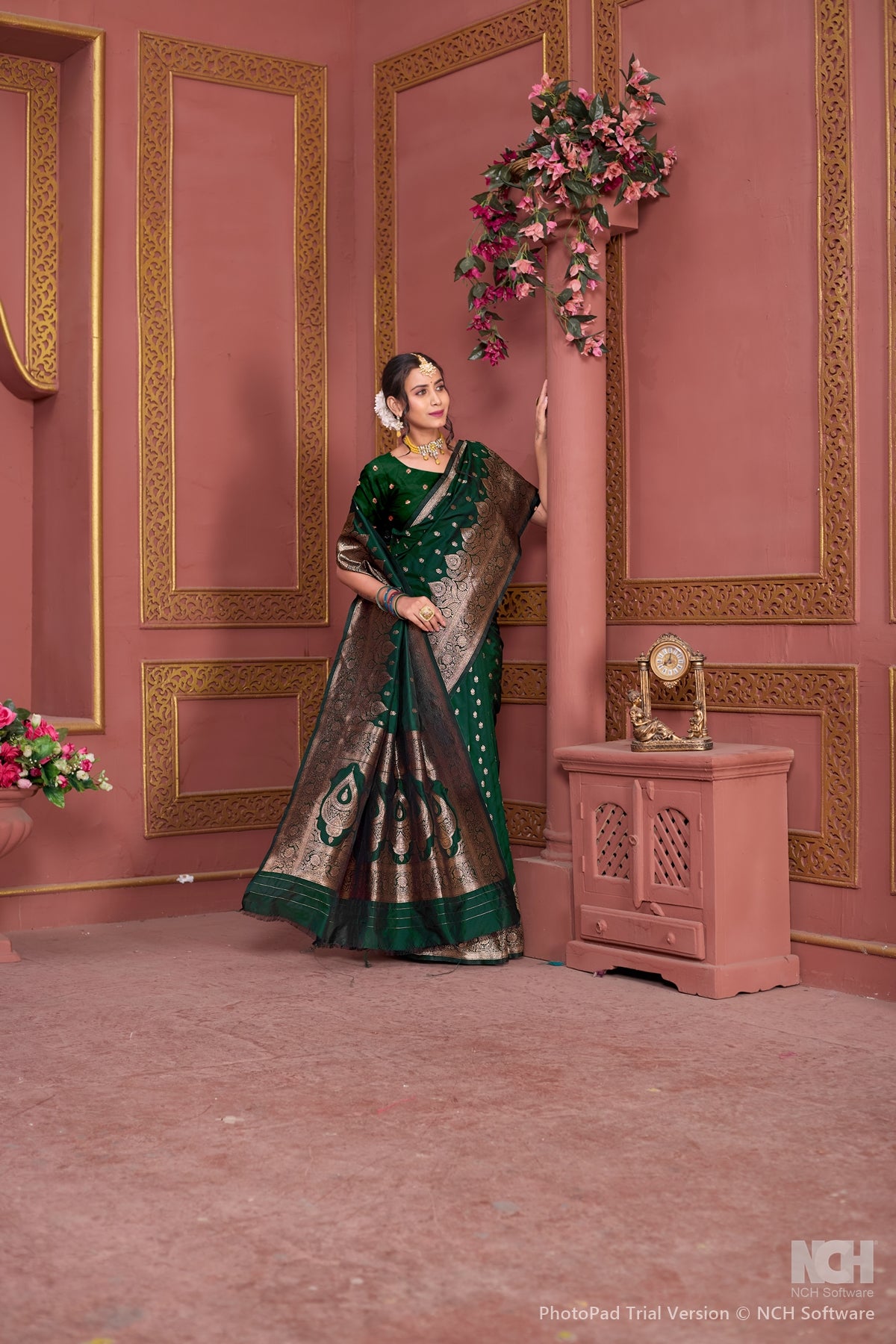 Green Art Silk Saree for Women – Elegant Traditional Ethnic Wear