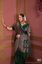 Green Art Silk Saree for Women – Elegant Traditional Ethnic Wear