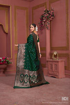 Green Art Silk Saree for Women – Elegant Traditional Ethnic Wear