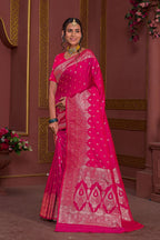 Pink Art Silk Saree for Women – Elegant Traditional Ethnic Wear