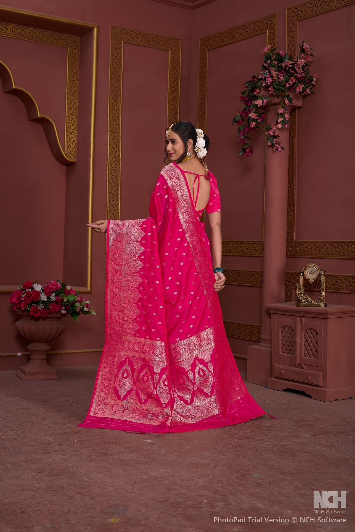 Pink Art Silk Saree for Women – Elegant Traditional Ethnic Wear