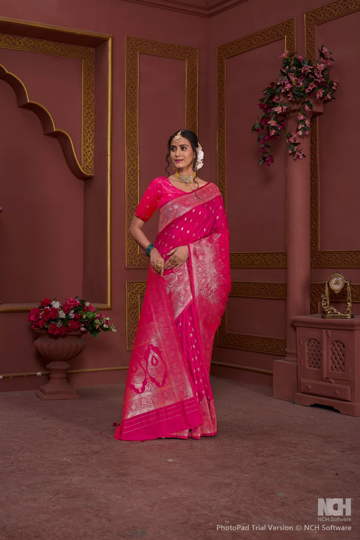 Pink Art Silk Saree for Women – Elegant Traditional Ethnic Wear