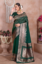 Green Banarasi Silk Saree for Women – Traditional Ethnic Wear