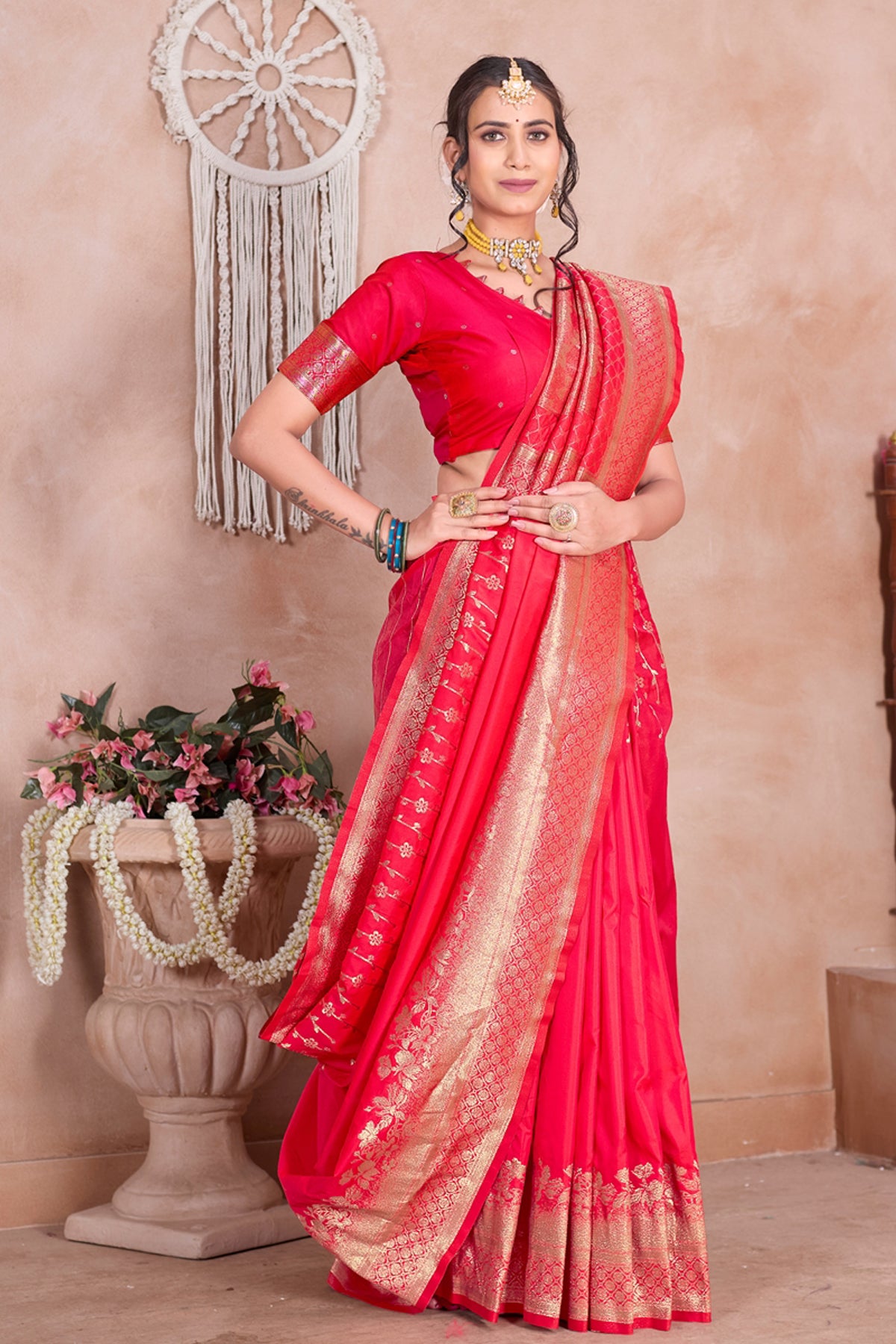 Pink Banarasi Silk Saree for Women – Traditional Ethnic Wear