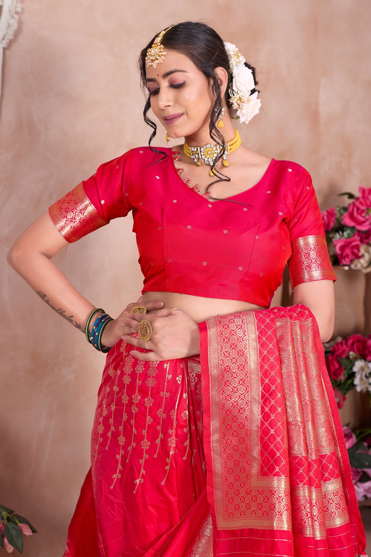 Pink Banarasi Silk Saree for Women – Traditional Ethnic Wear