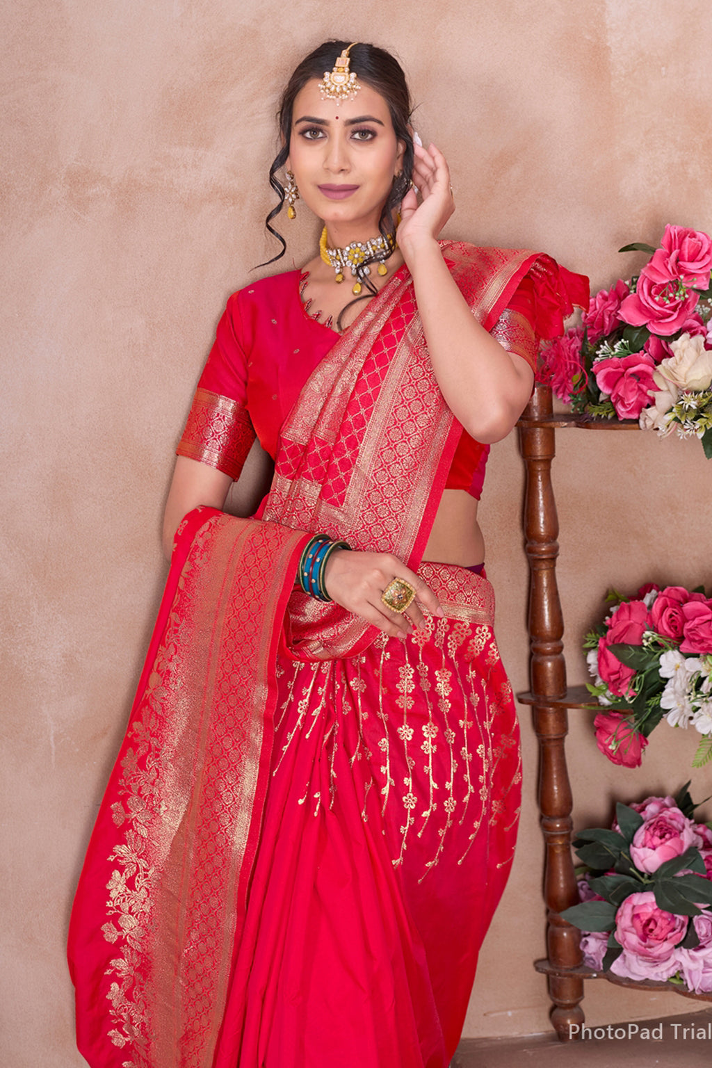 Pink Banarasi Silk Saree for Women – Traditional Ethnic Wear