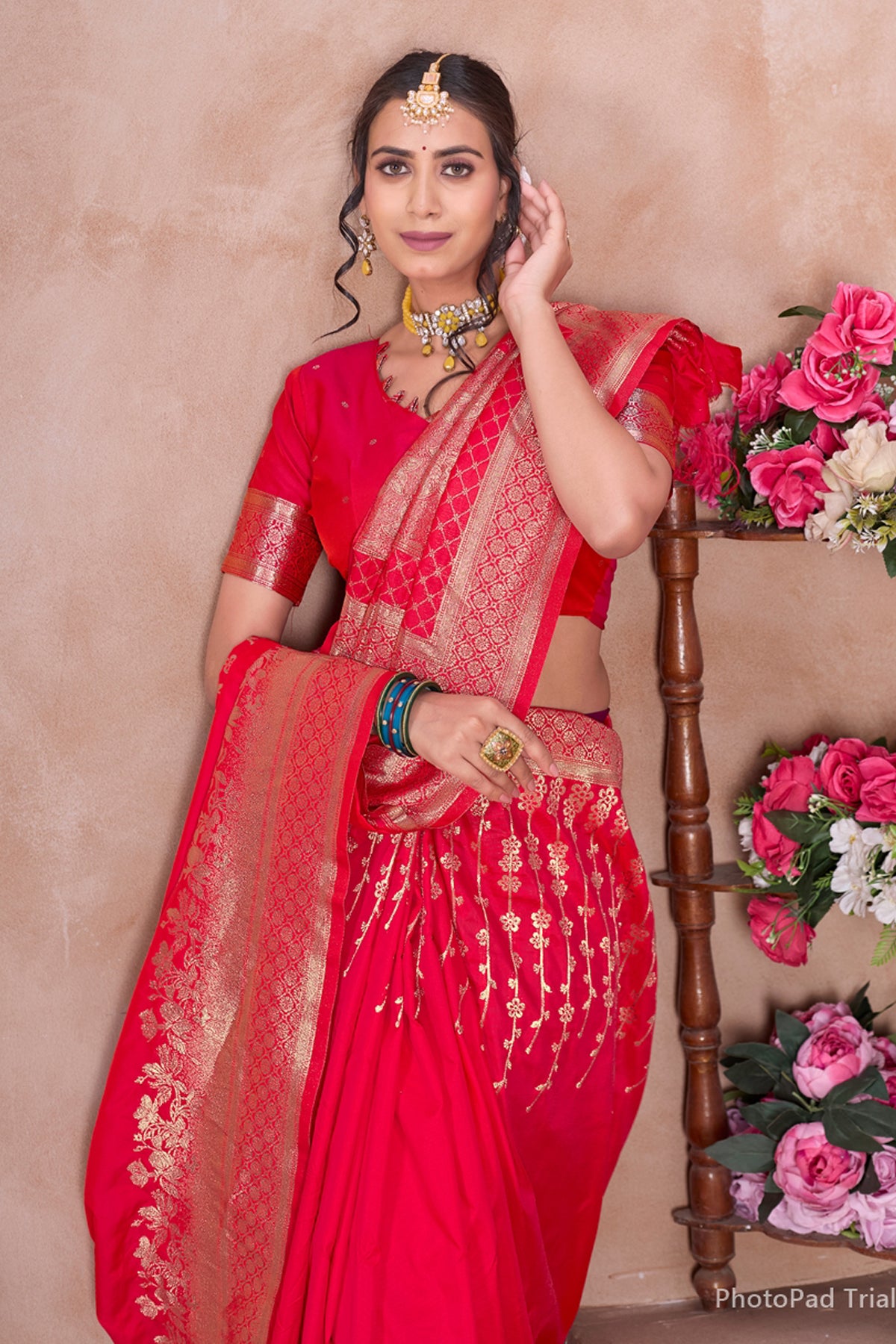 Pink Banarasi Silk Saree for Women – Traditional Ethnic Wear