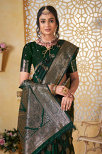 Green Banarasi Silk Saree for Women – Elegant Ethnic Wear
