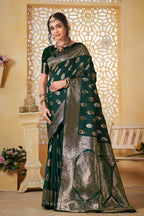 Green Banarasi Silk Saree for Women – Elegant Ethnic Wear