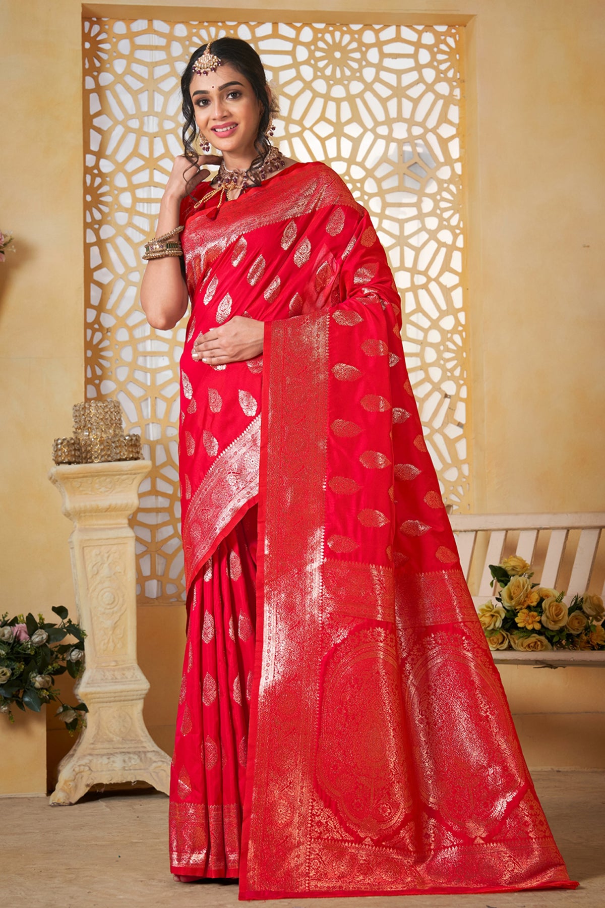 Rani Banarasi Silk Saree for Women – Elegant Ethnic Wear