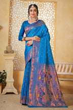 Blue Art Silk Banarasi Saree for Women – Traditional Ethnic Wear