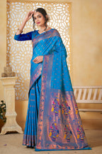 Blue Art Silk Banarasi Saree for Women – Traditional Ethnic Wear