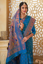 Blue Art Silk Banarasi Saree for Women – Traditional Ethnic Wear