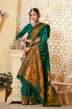 Green Art Silk Banarasi Saree for Women – Traditional Ethnic Wear