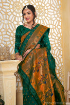 Green Art Silk Banarasi Saree for Women – Traditional Ethnic Wear