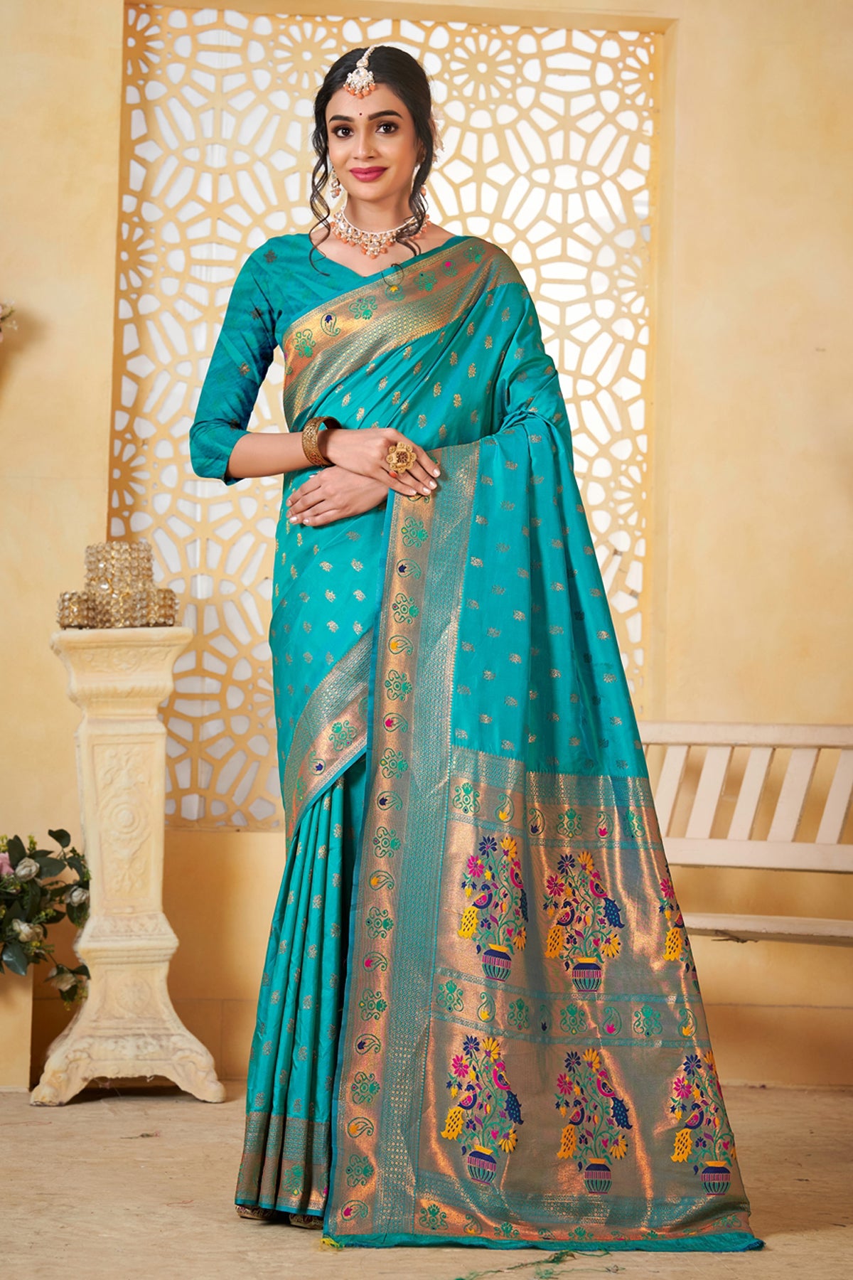 Rama Art Silk Banarasi Saree for Women – Traditional Ethnic Wear