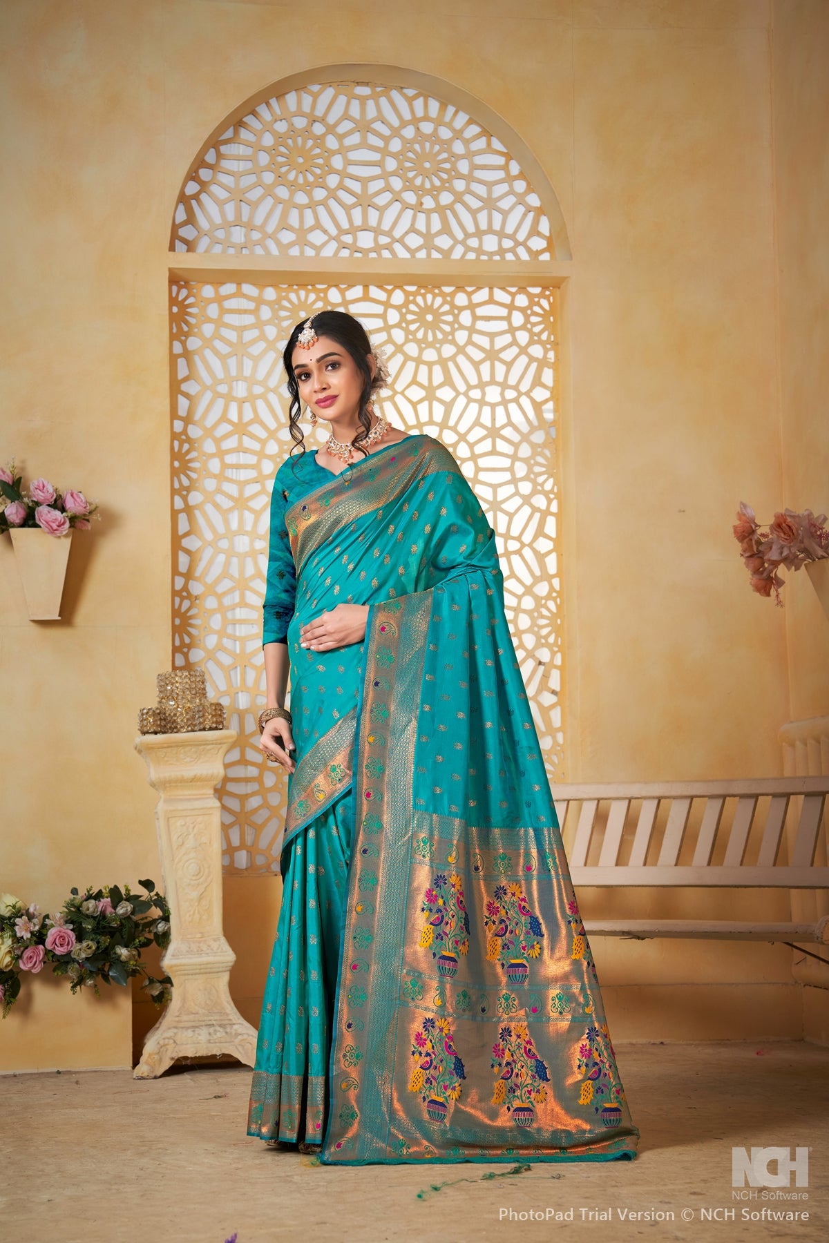 Rama Art Silk Banarasi Saree for Women – Traditional Ethnic Wear