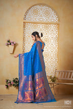 Navyblue Art Silk Saree for Women – Elegant Ethnic Wear with Rich Weaving