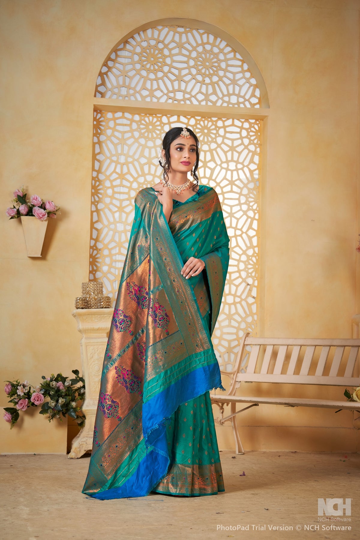 Rama Art Silk Saree for Women – Elegant Ethnic Wear with Rich Weaving
