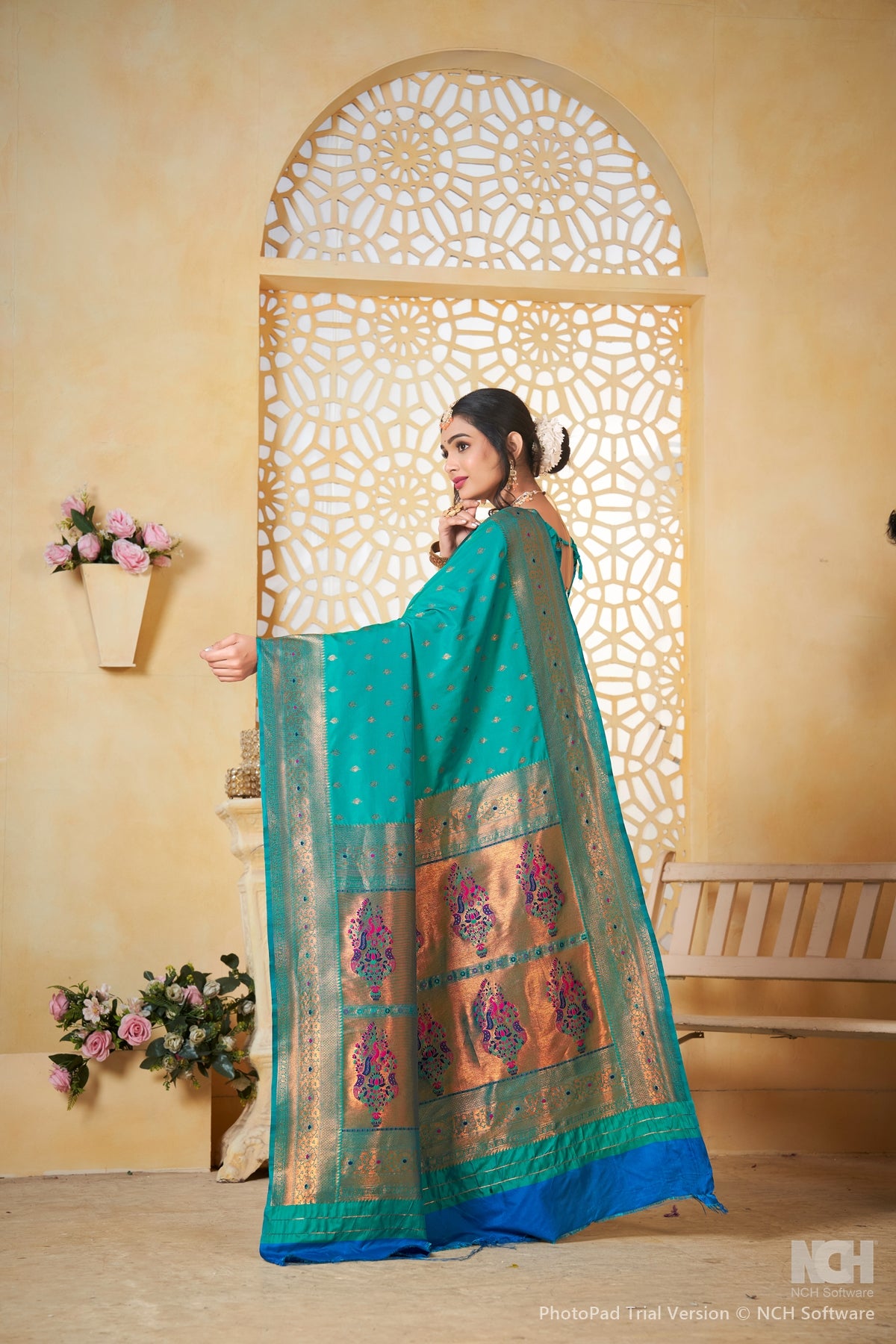 Rama Art Silk Saree for Women – Elegant Ethnic Wear with Rich Weaving