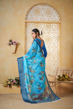 Blue Linen Saree for Women – Lightweight & Elegant Ethnic Wear