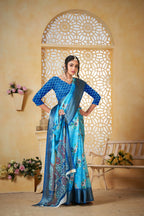 Blue Linen Saree for Women – Lightweight & Elegant Ethnic Wear