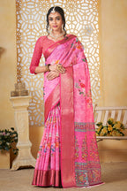Pink Linen Saree for Women – Lightweight & Elegant Ethnic Wear