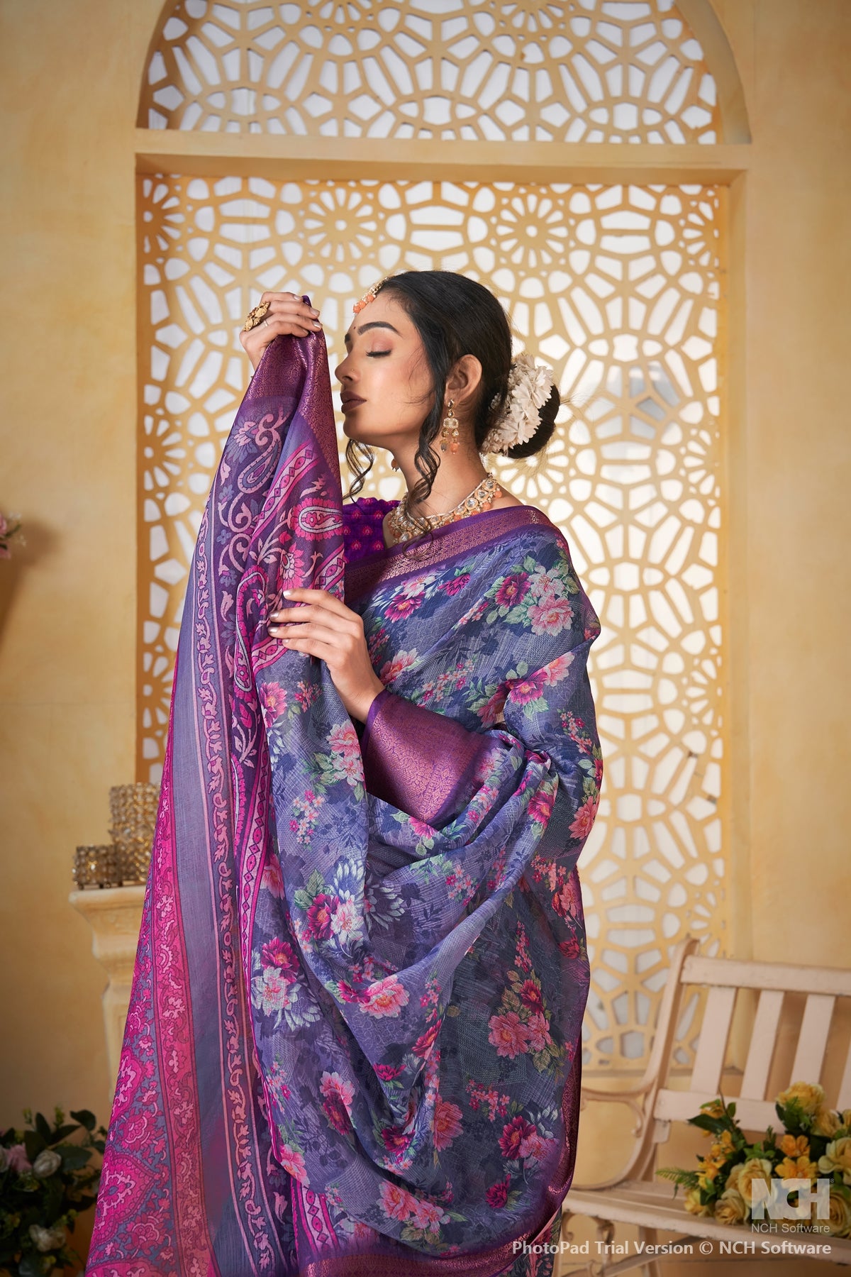 Purple Linen Saree for Women – Lightweight & Elegant Ethnic Wear
