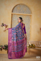 Purple Linen Saree for Women – Lightweight & Elegant Ethnic Wear
