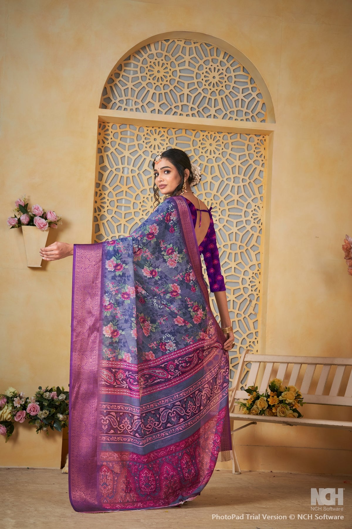 Purple Linen Saree for Women – Lightweight & Elegant Ethnic Wear