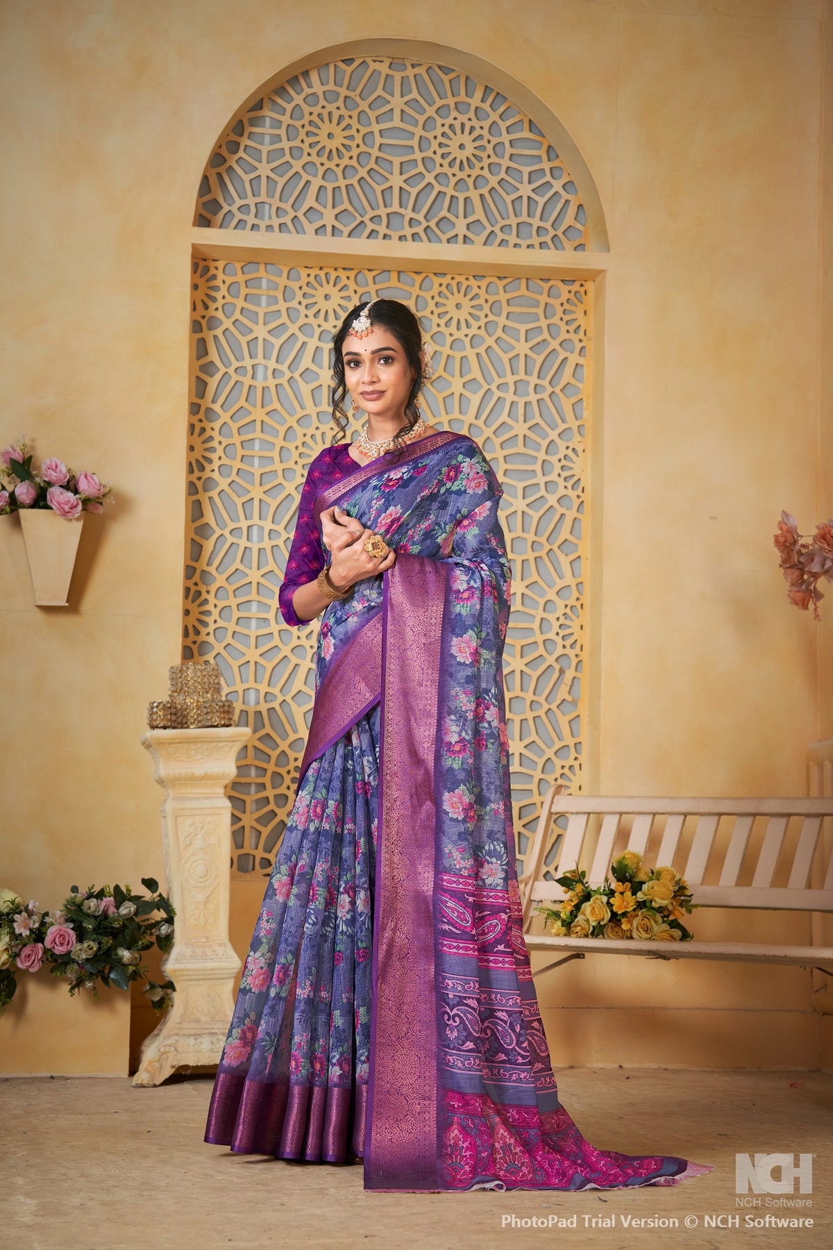 Purple Linen Saree for Women – Lightweight & Elegant Ethnic Wear