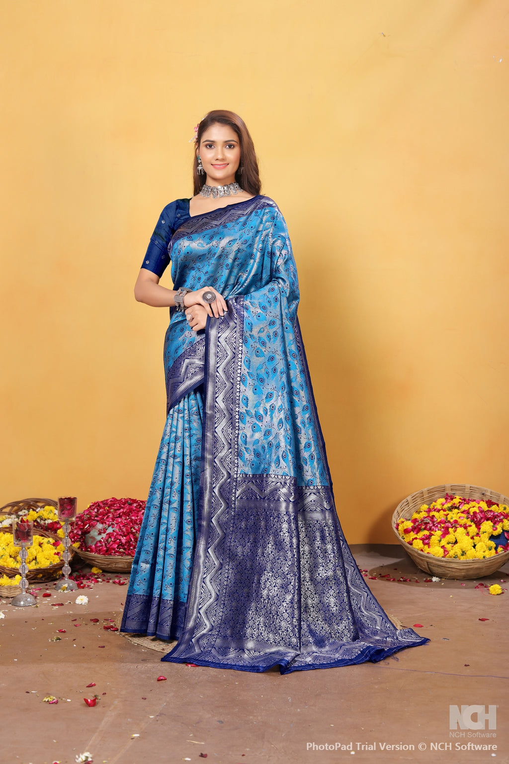Blue Silk Saree for Women – Traditional & Elegant Ethnic Wear