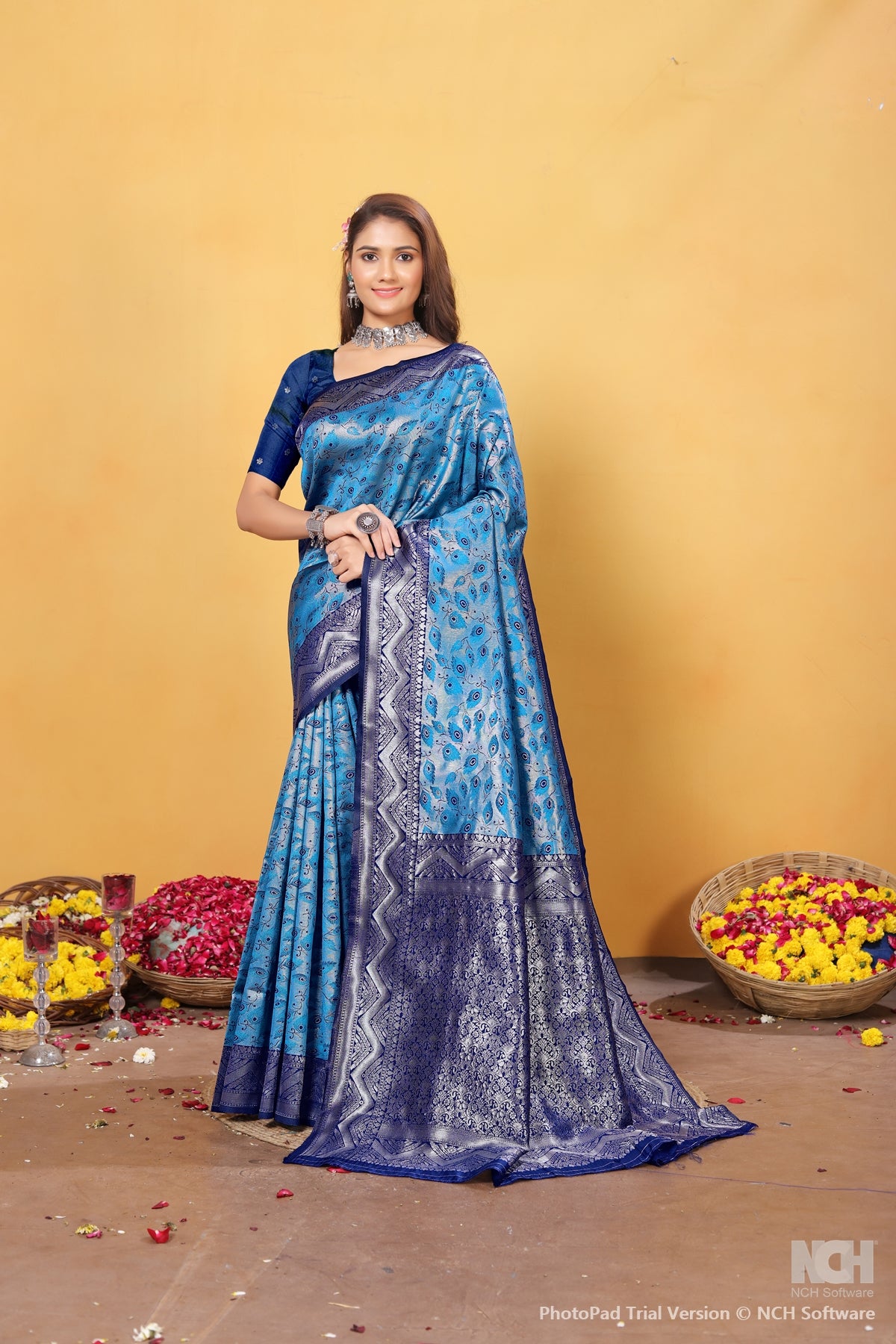 Blue Silk Saree for Women – Traditional & Elegant Ethnic Wear