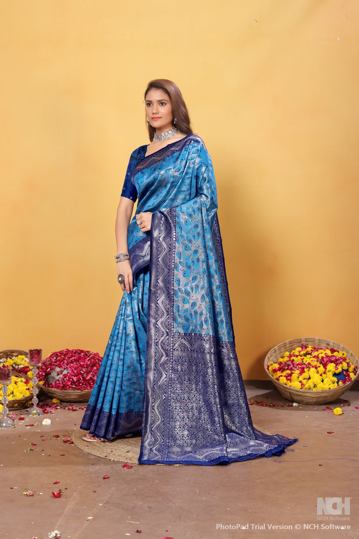 Blue Silk Saree for Women – Traditional & Elegant Ethnic Wear