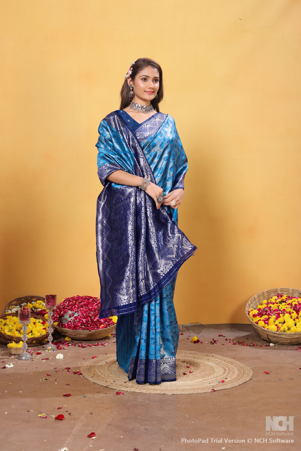 Blue Silk Saree for Women – Traditional & Elegant Ethnic Wear