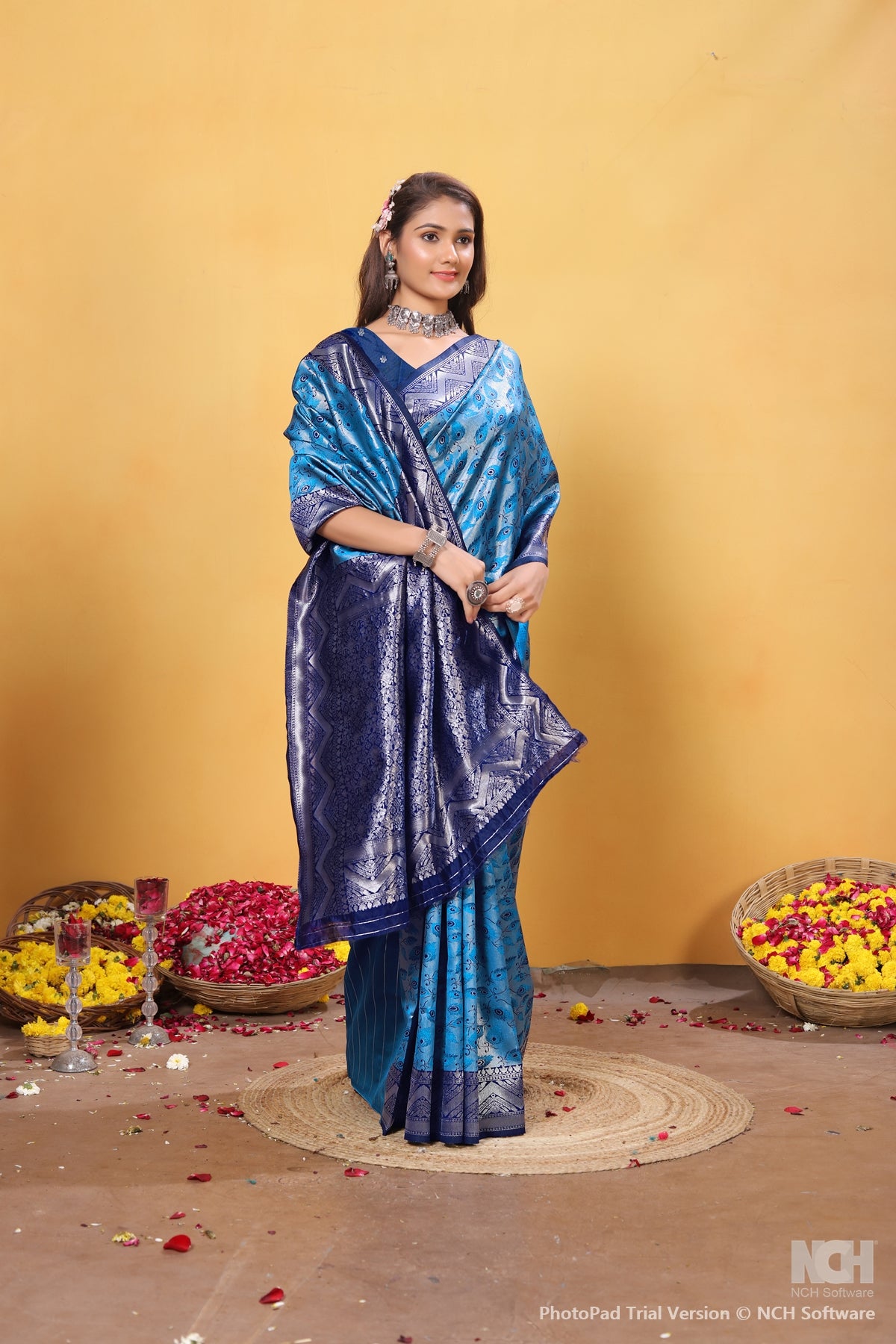 Blue Silk Saree for Women – Traditional & Elegant Ethnic Wear